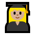 👩🏼‍🎓 woman student: medium-light skin tone display on Windows